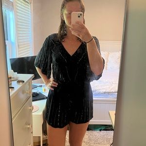 Abercrombie Navy Blue Romper with Sequin Details
